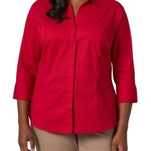George Women's Vibrant Red Button-Down Shirt